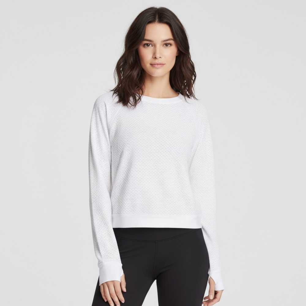 KORAL Sofia Mesh Long-Sleeve Pullover Top